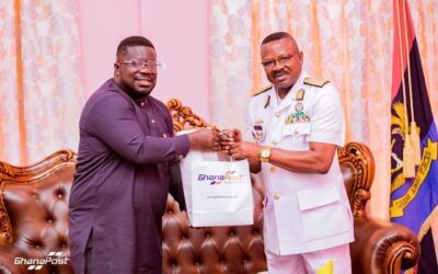 The Ag. Managing Director of Ghana Post, Mr. Bice Osei Kuffour, led a delegation from Ghana Post to pay a courtesy call on the Chief of the Defense Staff of the Ghana Armed Forces, Vice Admiral Seth Amoama.
