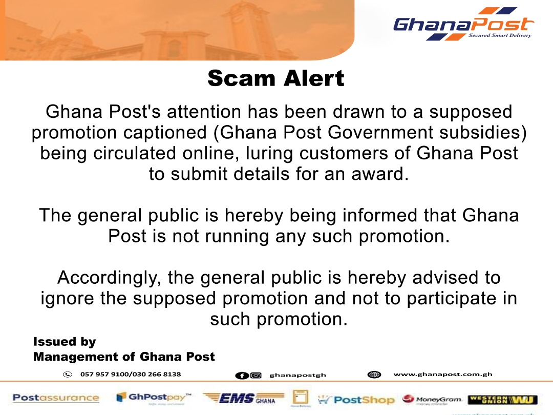 Ghana Post Office Scam Alert